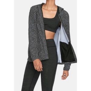 Outdoor voices black and white zip up slipstream jacket.